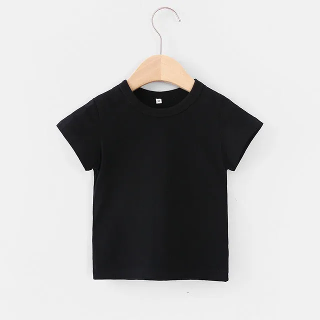 16 Colors Solid Children T-shirt for Boys Girls Cotton Summer Kids Tops Tees Baby Kids Tshirts