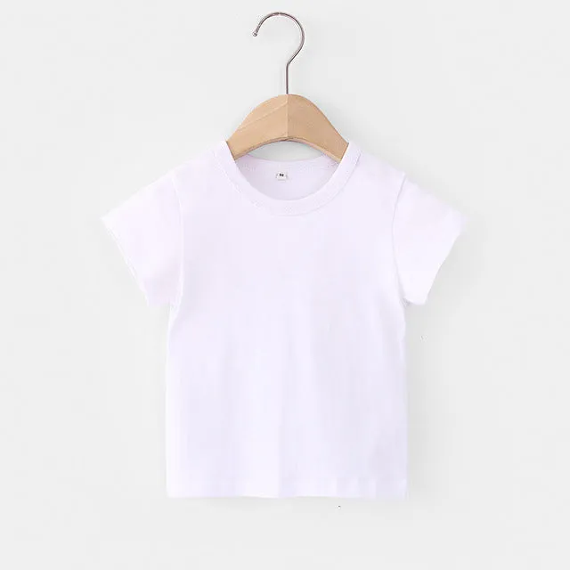 16 Colors Solid Children T-shirt for Boys Girls Cotton Summer Kids Tops Tees Baby Kids Tshirts