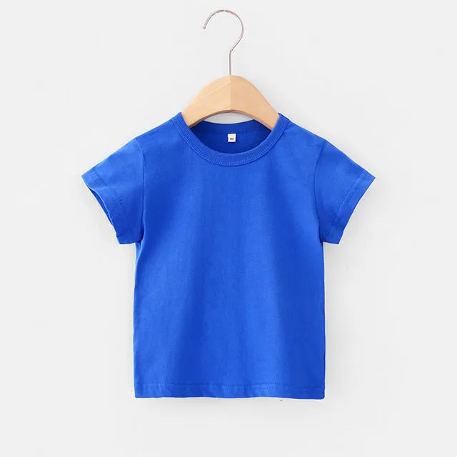 16 Colors Solid Children T-shirt for Boys Girls Cotton Summer Kids Tops Tees Baby Kids Tshirts