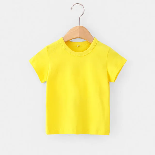 16 Colors Solid Children T-shirt for Boys Girls Cotton Summer Kids Tops Tees Baby Kids Tshirts