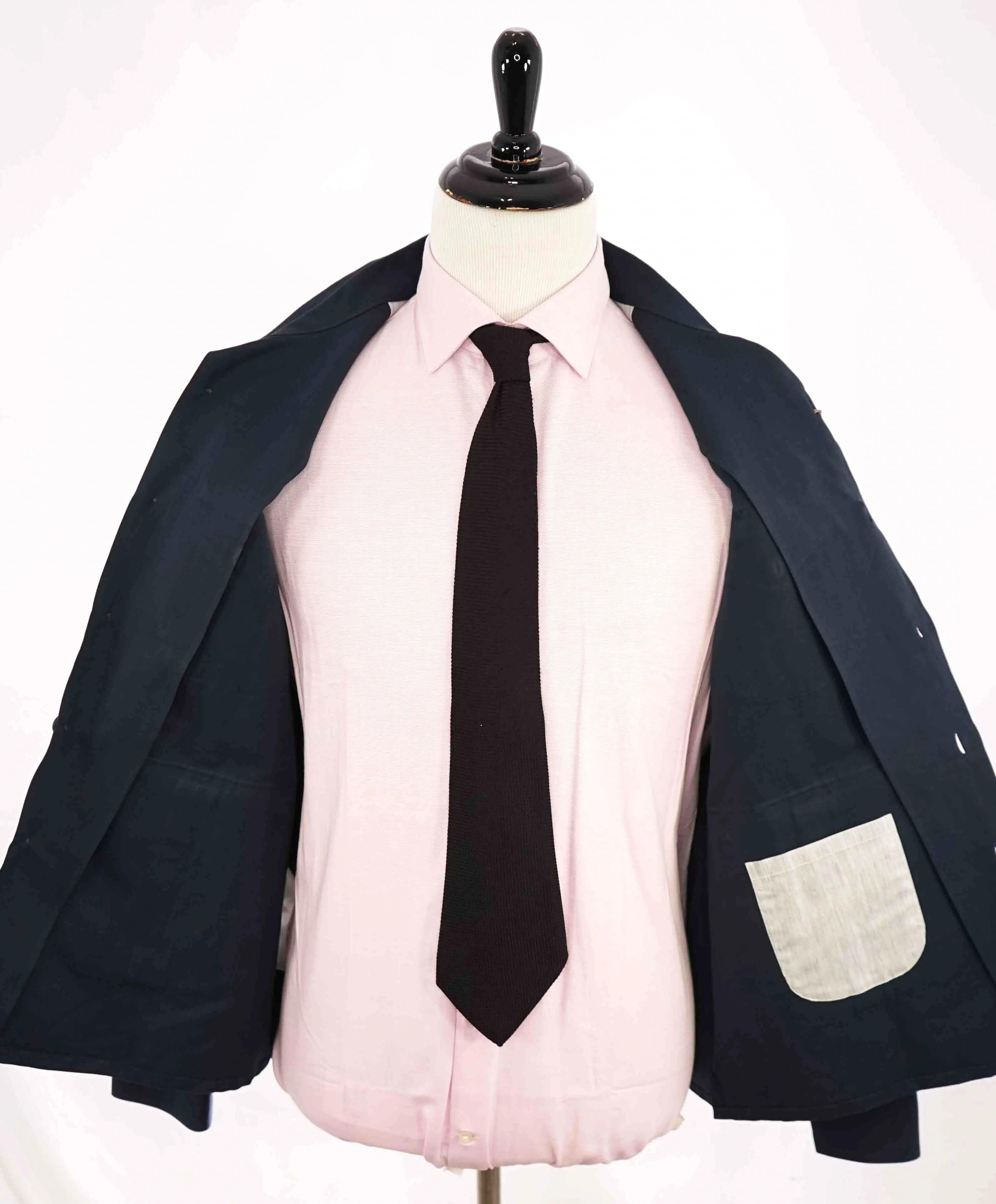 $745 ELEVENTY PLATINUM - Navy Blue Button Cotton/Linen Shirt Jacket Coat - M