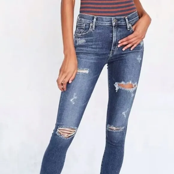 AGOLDE Sophie High Rise Ripped Distressed Jeans