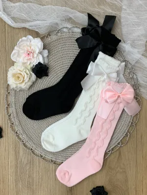 All Dolled Up Silky Bow Knee-High Sock 3 Pack