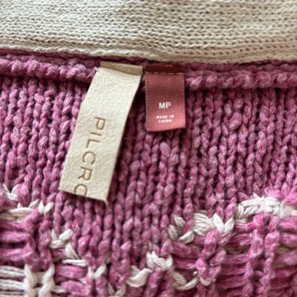Anthropologie Pilcro Icon YinYang Cardigan Sweater Pink Purple Size Medium