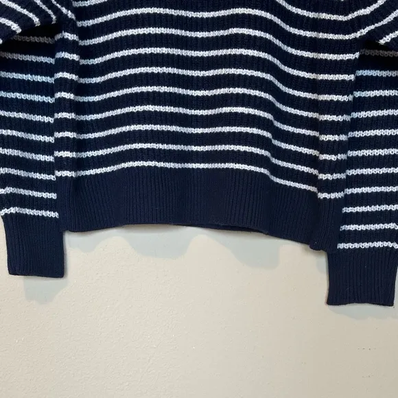 Aritzia Wilfred Maria Merino Wool Sweater, Dark Navy Striped, Size Large