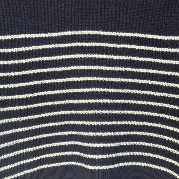 Aritzia Wilfred Maria Merino Wool Sweater, Dark Navy Striped, Size Large