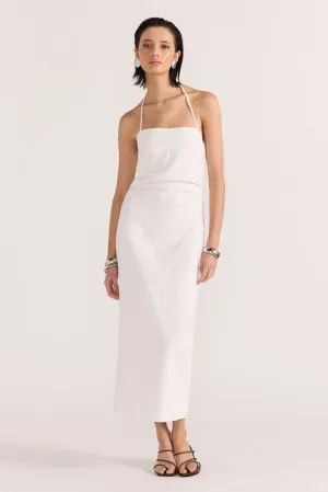 Athena Halter Midi Dress | White
