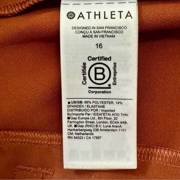 Athleta New Size 16 Rusty Orange Buttery Soft Endless Pleated High Waist Skort