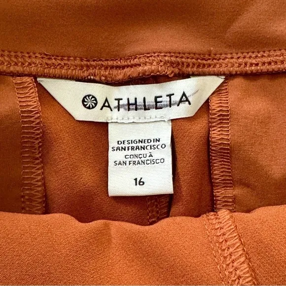 Athleta New Size 16 Rusty Orange Buttery Soft Endless Pleated High Waist Skort
