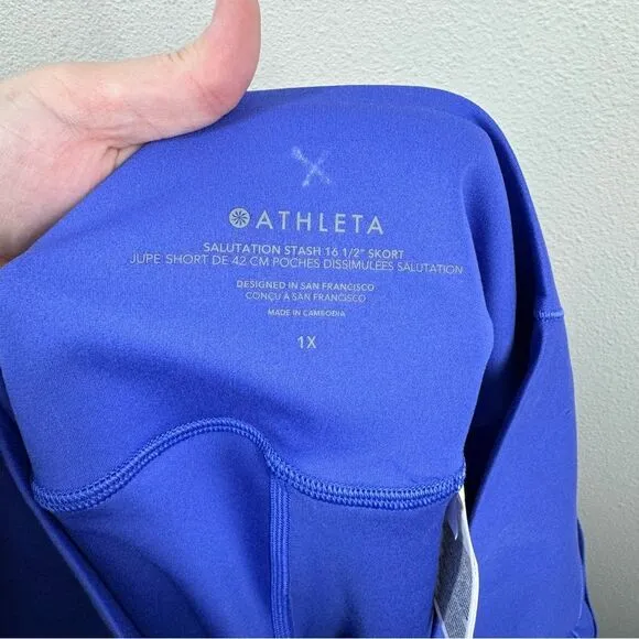 Athleta Salutation Stash High Rise 16 1/2&quot; Skort Lazurite Blue Purple Size 1X