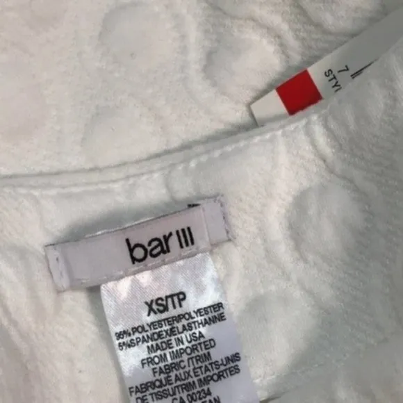BAR III White Pique Circle Mini Skirt XS NWT