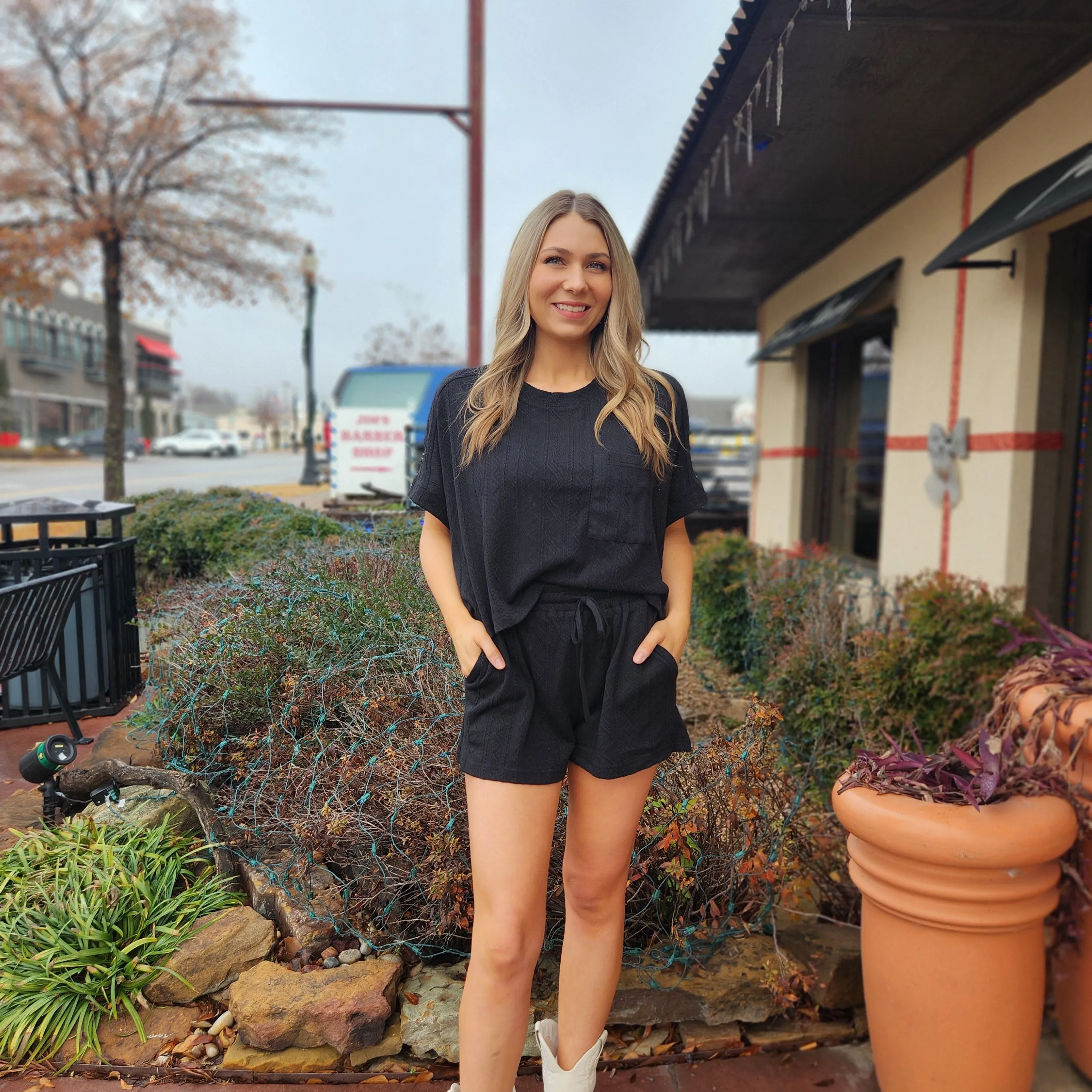 Black Knit Lounge Set