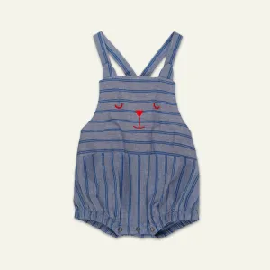 Blue Stripe Print Romper