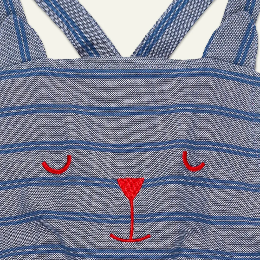 Blue Stripe Print Romper