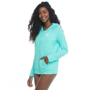 BODY GLOVE SMOOTHIES ADELINE ZIP-UP HOODIE SEA MIST