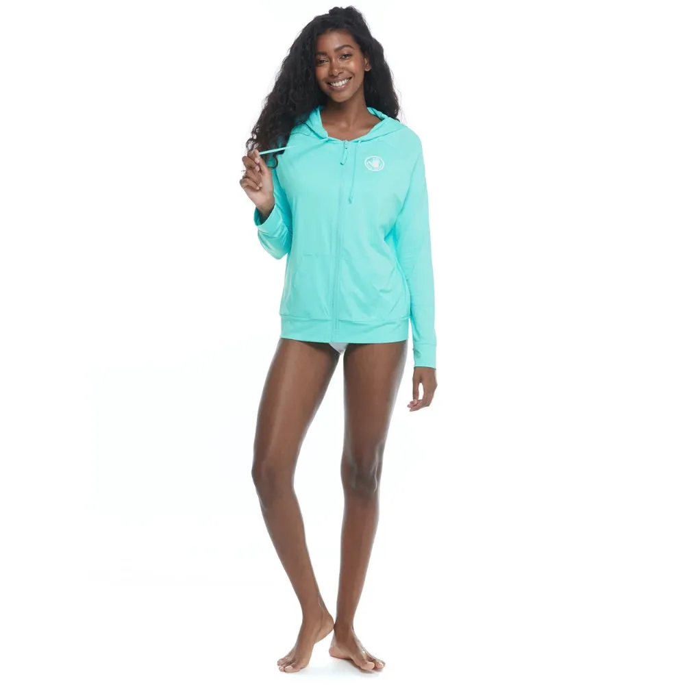 BODY GLOVE SMOOTHIES ADELINE ZIP-UP HOODIE SEA MIST