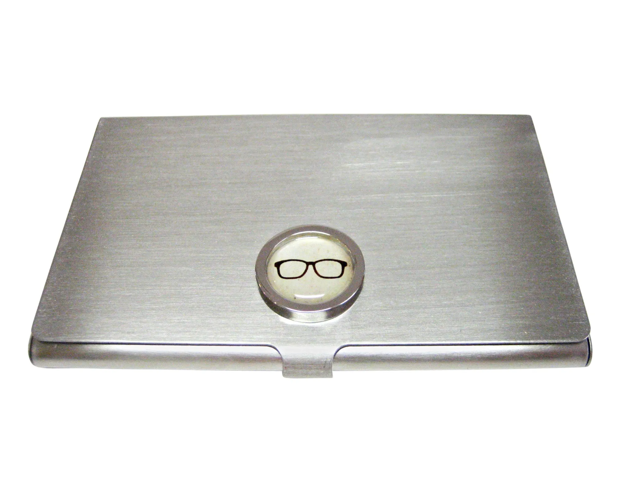 Bordered Hipster Glasses Business Card Holder