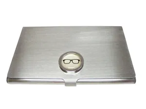 Bordered Hipster Glasses Business Card Holder