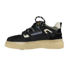 Buscemi Mens Duck Boot Low Black Trio Suede Sneakers