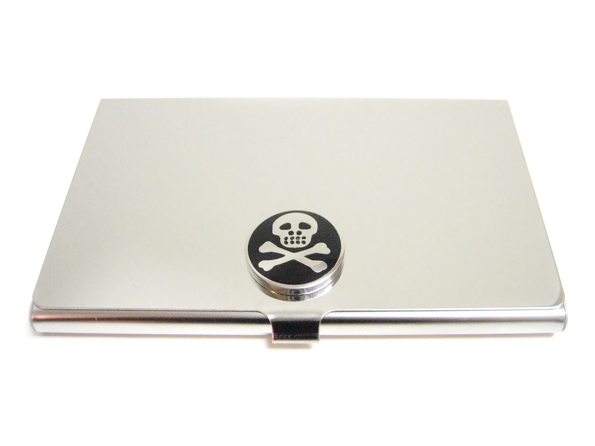 Business Card Holder with Skull Pendant