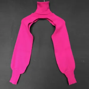 Casual Lantern Sleeve Thick High Collar Wool Tops