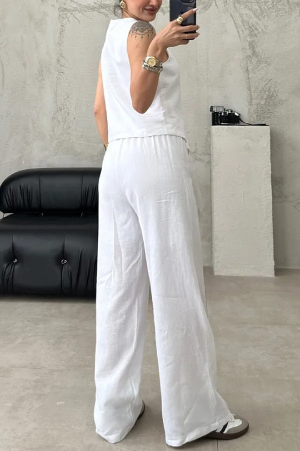 Casual Work Vest and Trousers Two-piece Set