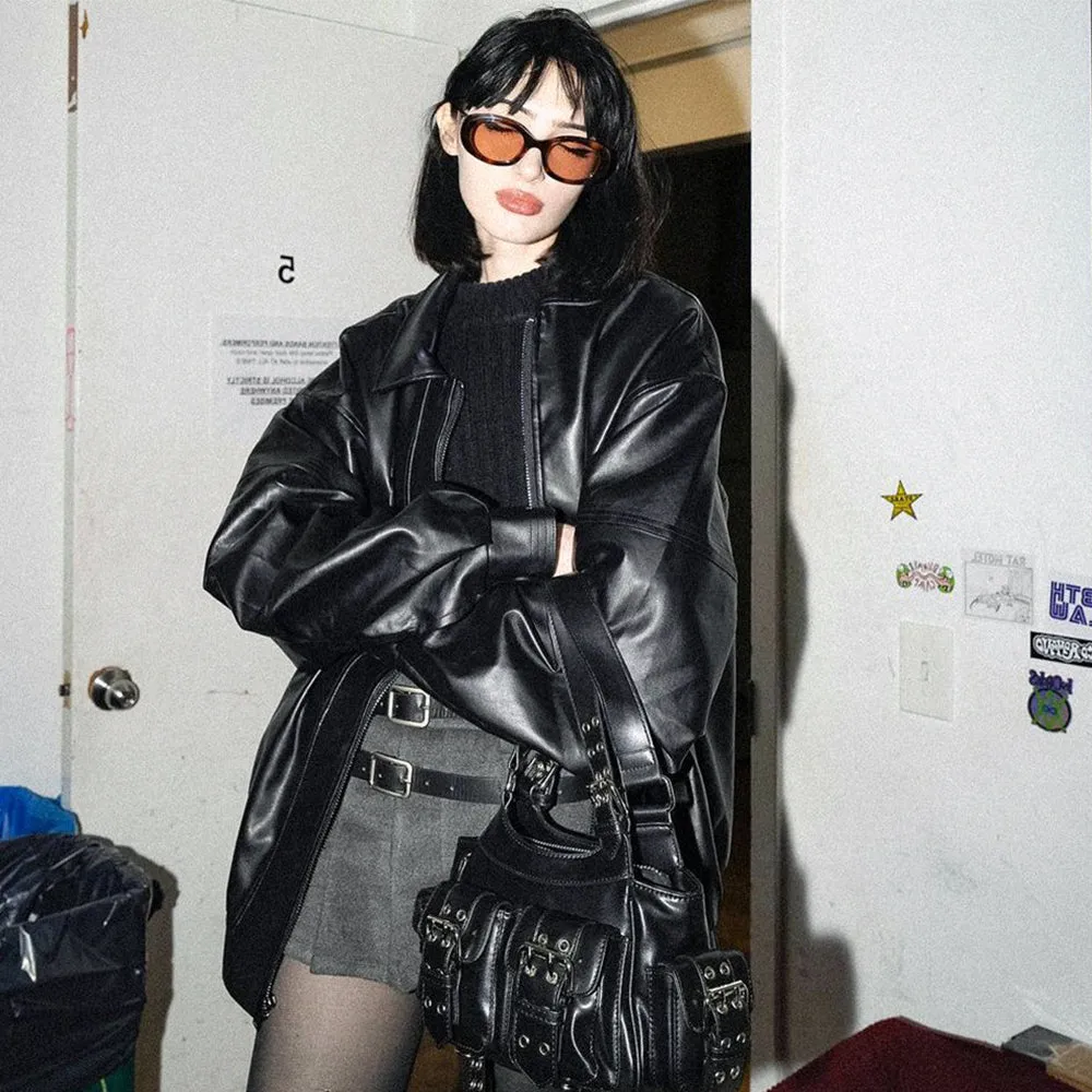 CE | Street Black Lapel Biker Jacket