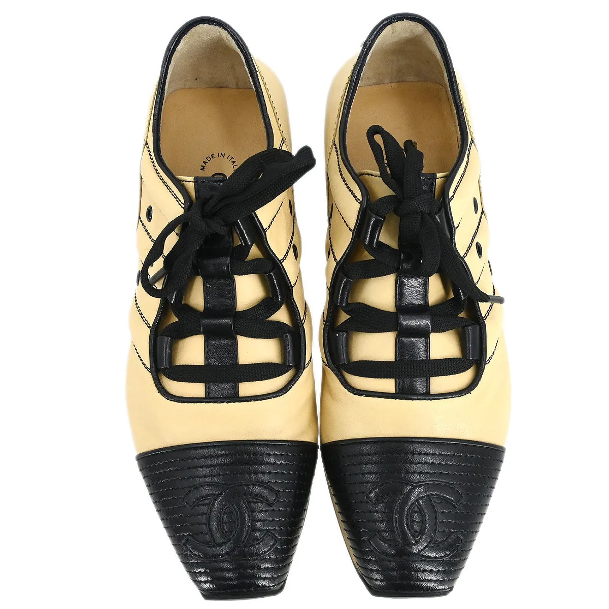 Chanel Beige Shoes Sneakers #6 1/2 B 192501