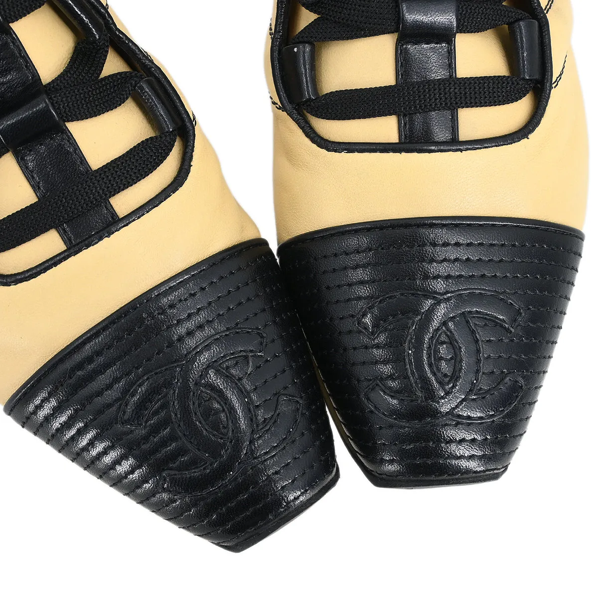 Chanel Beige Shoes Sneakers #6 1/2 B 192501
