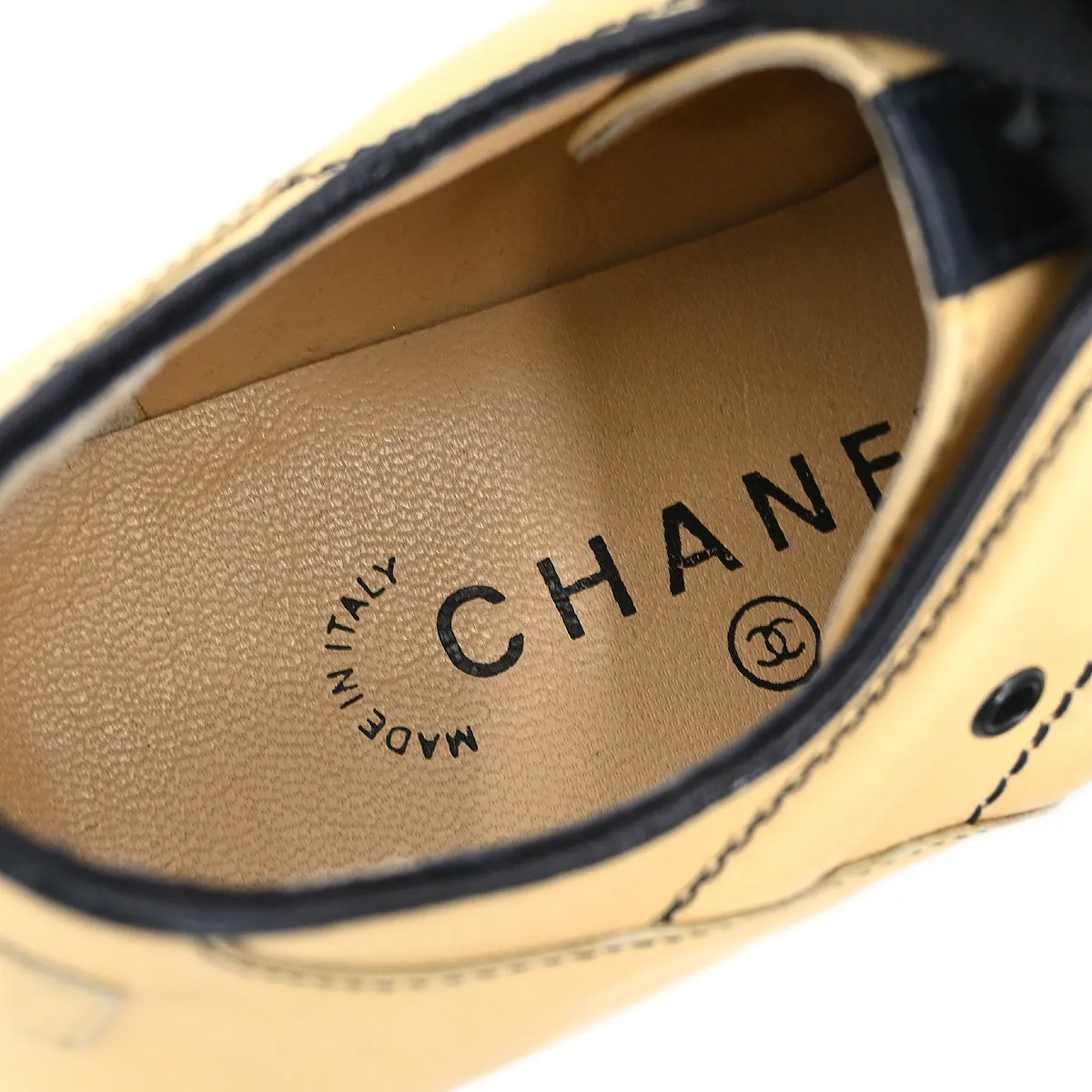 Chanel Beige Shoes Sneakers #6 1/2 B 192501