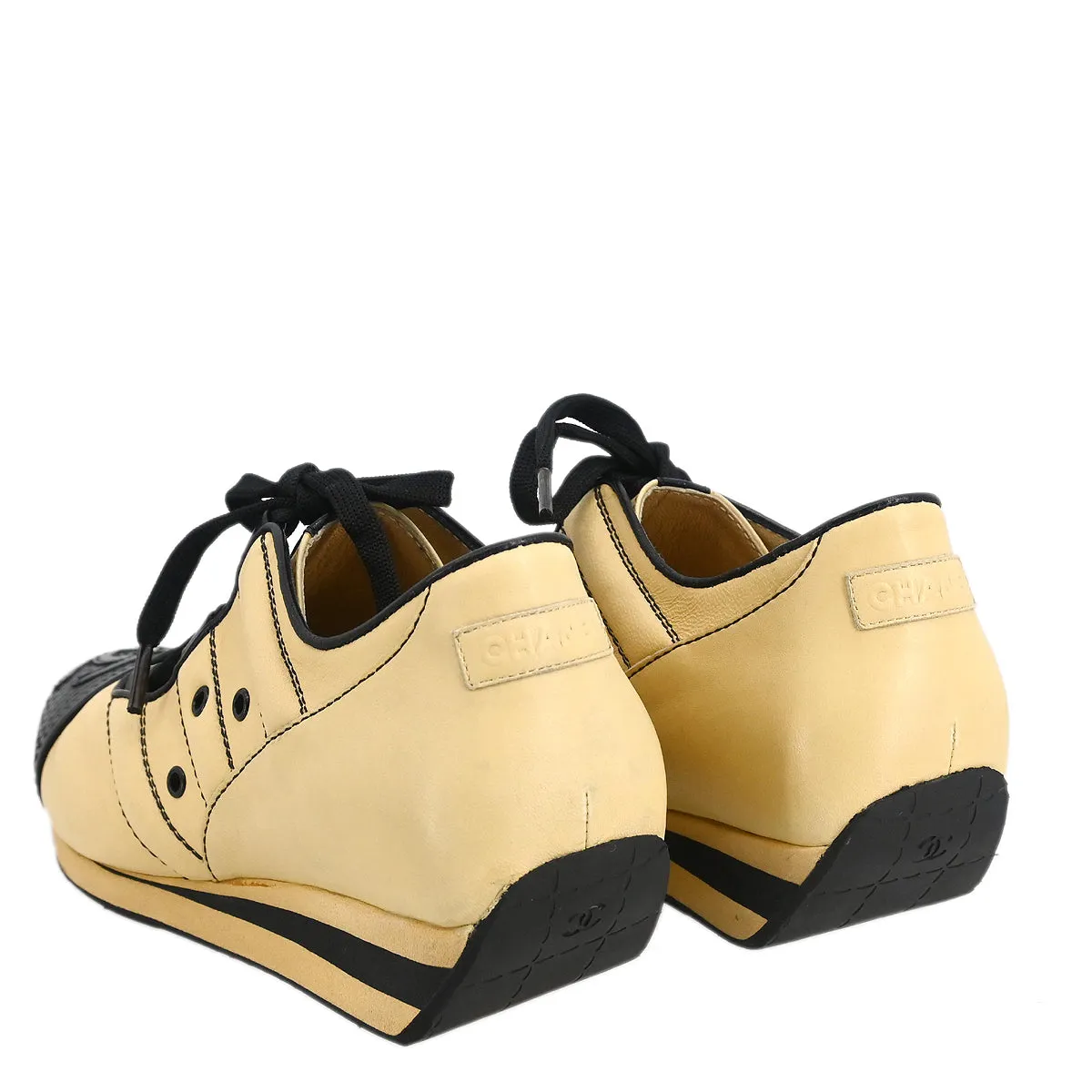 Chanel Beige Shoes Sneakers #6 1/2 B 192501