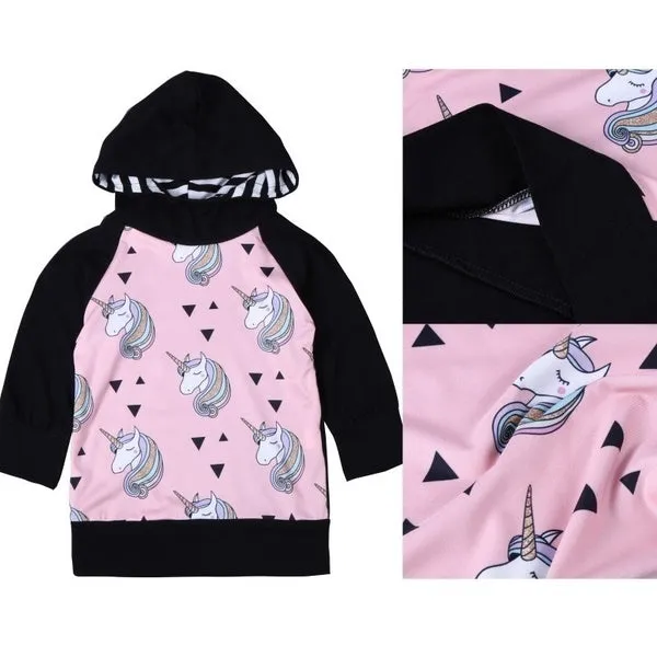 Children Hoodies Girls Printed Long Sleeve Hooded Jackets