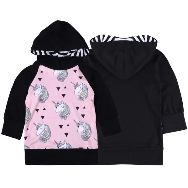 Children Hoodies Girls Printed Long Sleeve Hooded Jackets