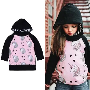 Children Hoodies Girls Printed Long Sleeve Hooded Jackets