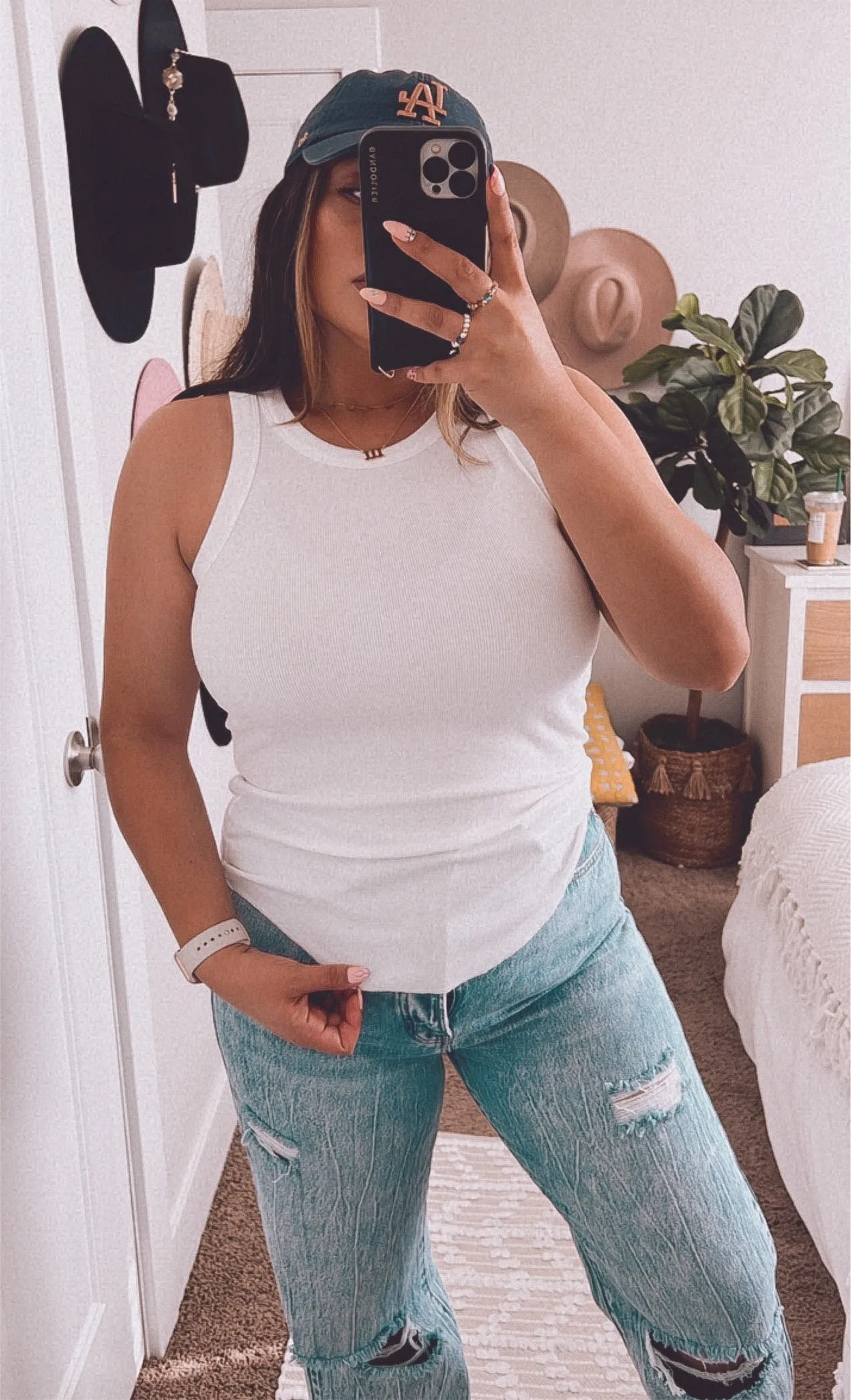 deep healing ribbed tank- IVORY
