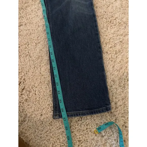 Denim Forum The Arlo High Rise Straight Dark Wash Jeans Size 25