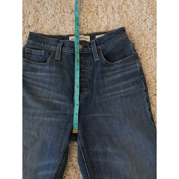 Denim Forum The Arlo High Rise Straight Dark Wash Jeans Size 25
