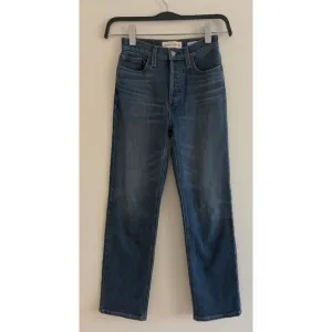 Denim Forum The Arlo High Rise Straight Dark Wash Jeans Size 25