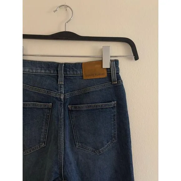 Denim Forum The Arlo High Rise Straight Dark Wash Jeans Size 25