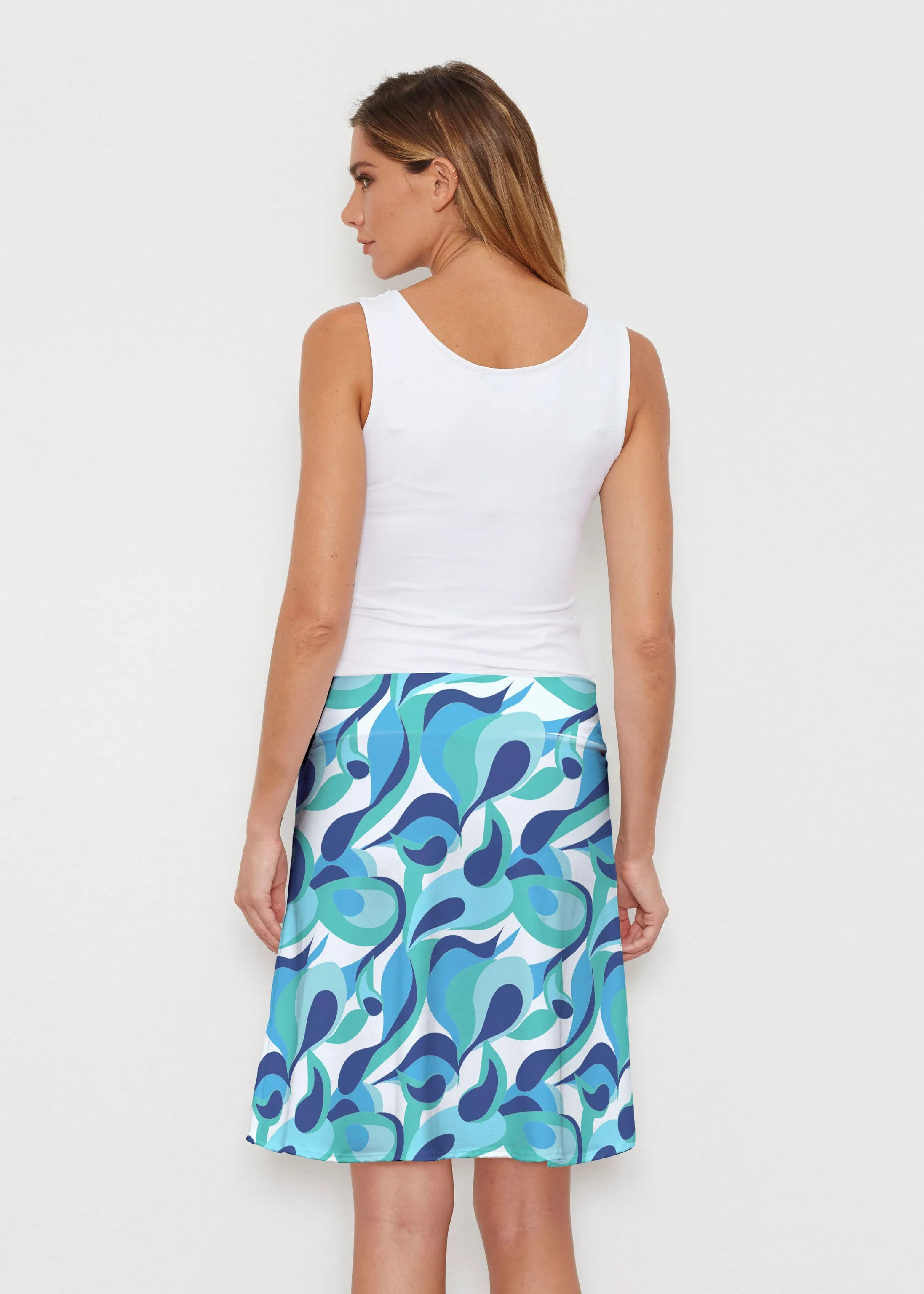 Disco Blue (8067) ~ Silky Brenda Skirt 21 inch