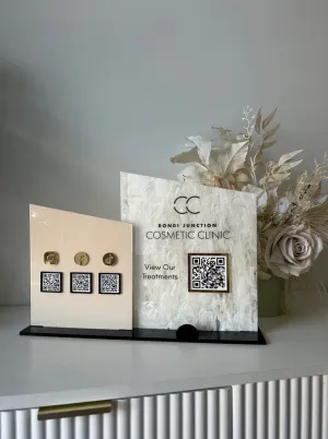 Double Angled - Logo, QR, Card Holder   Info Style 2