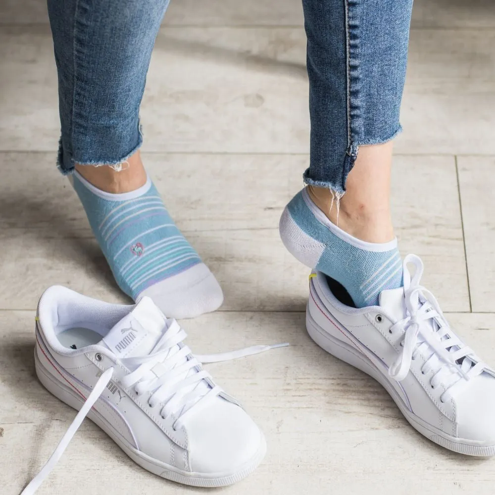 Dr. Segal's x PUDUS Bamboo Socks | No Fuss No-Show | Seaside Blue