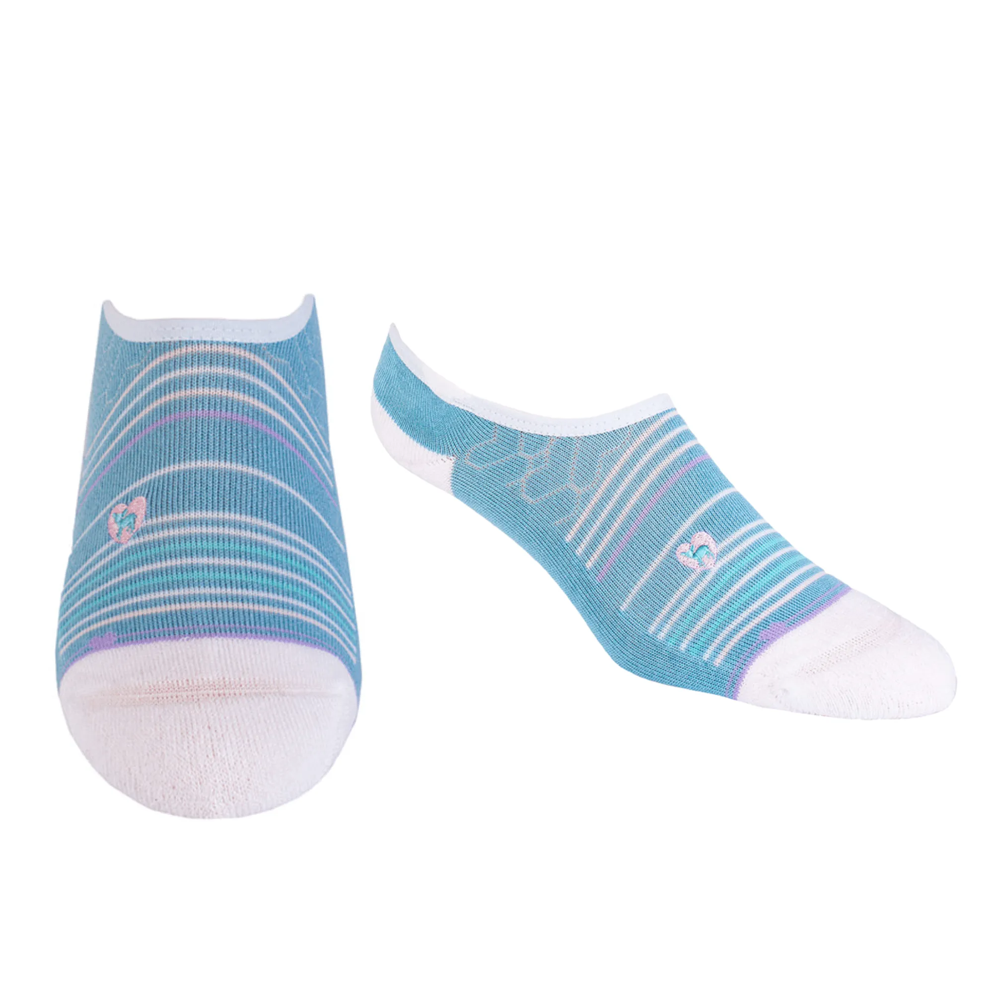 Dr. Segal's x PUDUS Bamboo Socks | No Fuss No-Show | Seaside Blue