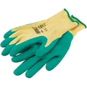Draper Heavy Duty Latex Coated Work Gloves, Large, Green Dr-82603