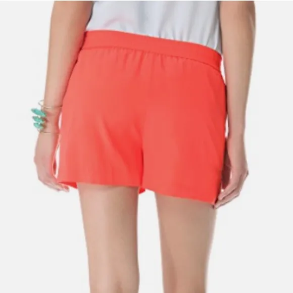 DVF 100% Silk Benan Short in Firework Coral