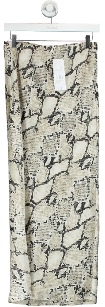 F&F Beige Snake Print Skirt UK 10