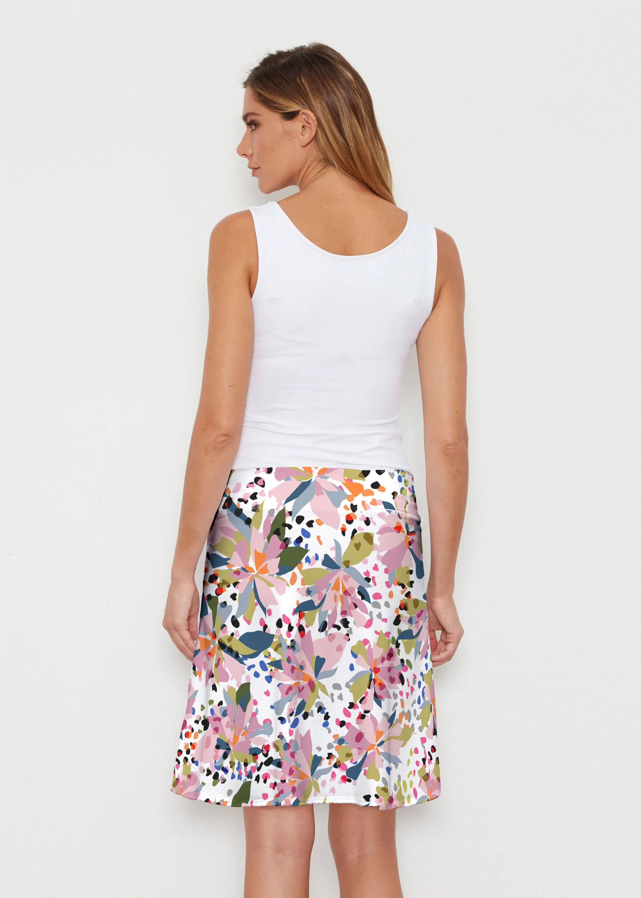 Floral Leopard (7810) ~ Silky Brenda Skirt 21 inch