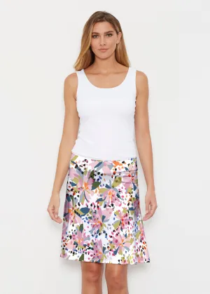 Floral Leopard (7810) ~ Silky Brenda Skirt 21 inch