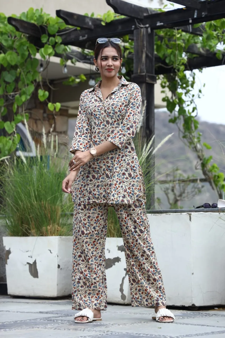 Floral Print Cord Set In Comfy Cotton