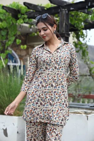 Floral Print Cord Set In Comfy Cotton